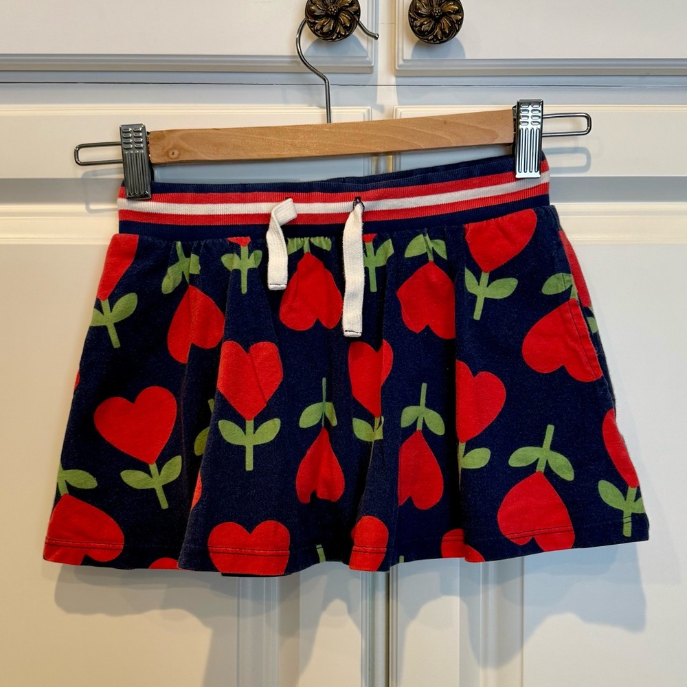Mini Boden Valentine Heart Navy Skirt